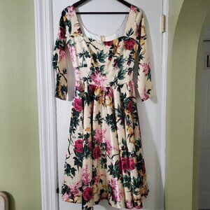 Pinup Couture Satin Floral Dress